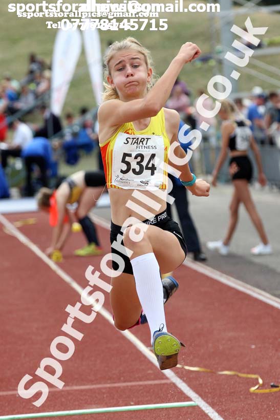 Womens under-17s triple jump, 2018 Northern Under-17s/U-15s/U-13s Champs., Wavertree Athletics Centre, Liverpool. Photo: David T. Hewitson/Sports for All Pics